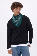 Small Presley Bandana - Bottle Green White - Men