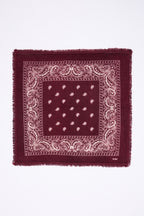 Presley Cashmere Bandana Scarf - Burgundy & White - Unisex