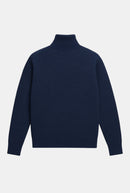 Pull Col Zippe Montant Mouline Preston - Bleu Marine Indigo
