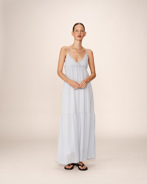 Vestido bastante largo - Azul