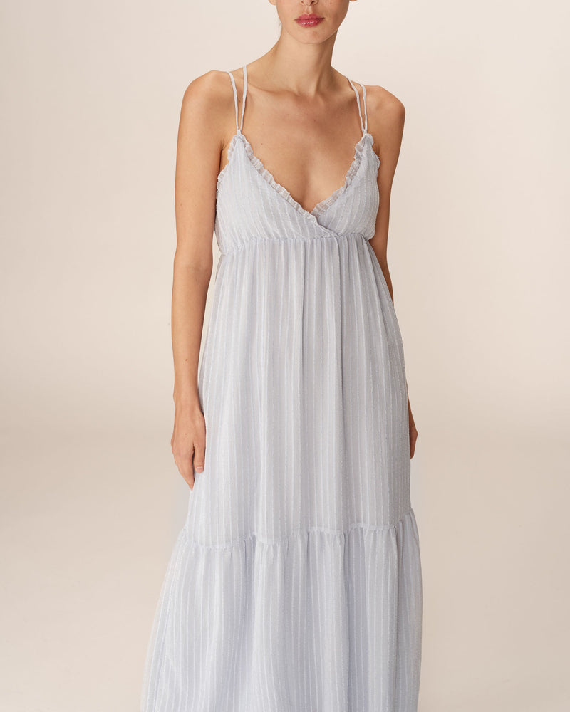 Vestido bastante largo - Azul