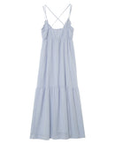 Vestido bastante largo - Azul