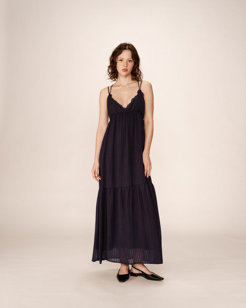 Vestido bastante largo - Azul marino