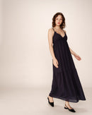 Vestido bastante largo - Azul marino