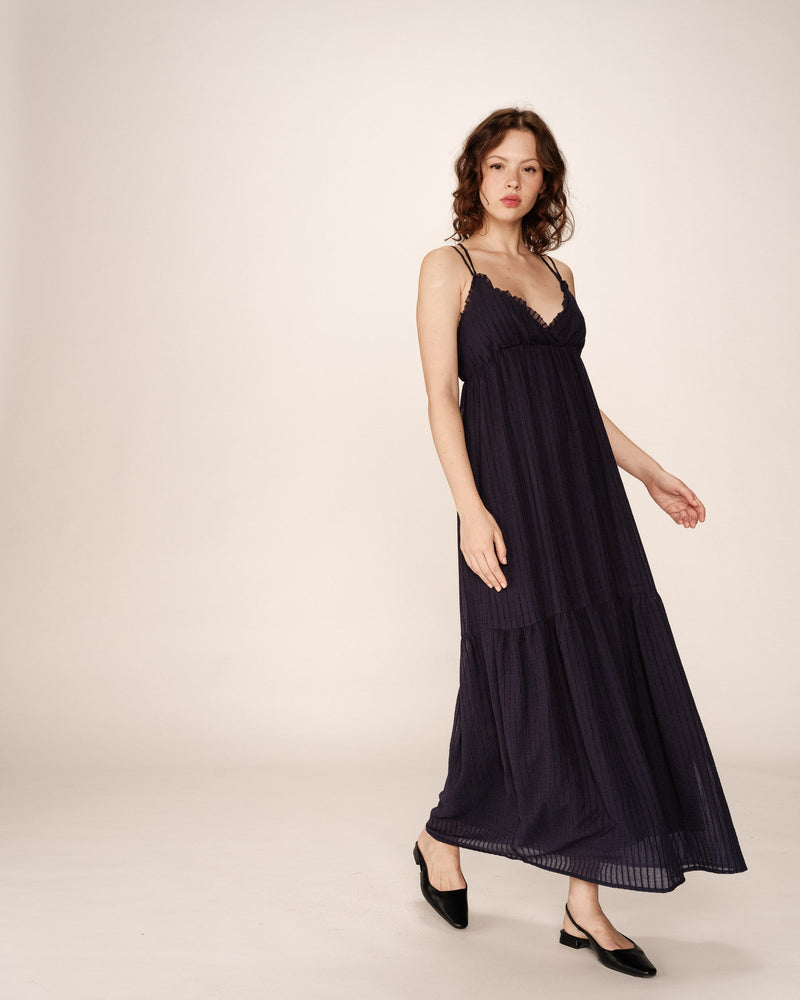 Vestido bastante largo - Azul marino