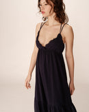 Vestido bastante largo - Azul marino