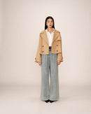 Spring Camel Short Trench Coat