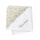 Cape De Bain Et Gant En Coton Blanc