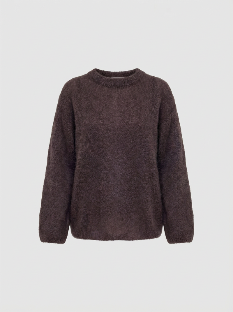 Pull Col Bateau - Chocolat