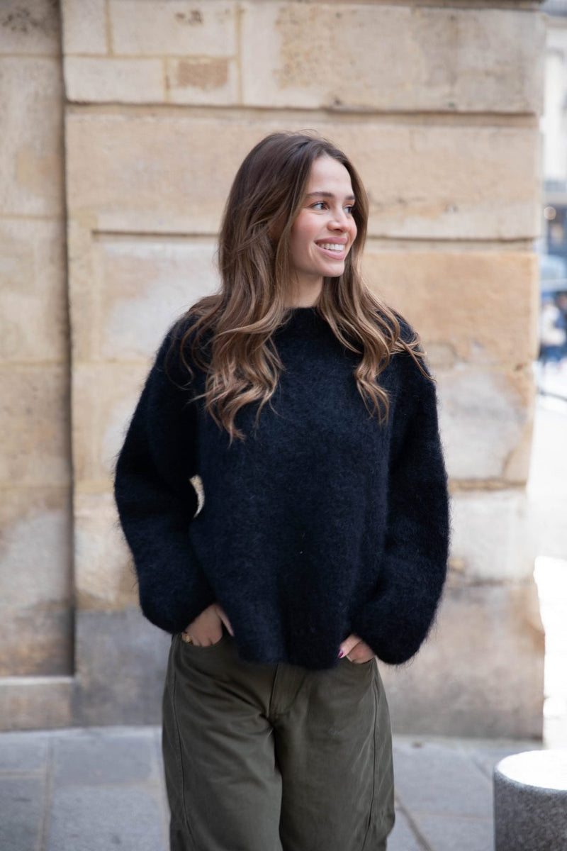 Pull Col Bateau - Noir