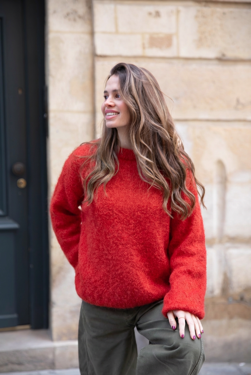 Pull Col Bateau - Rouge
