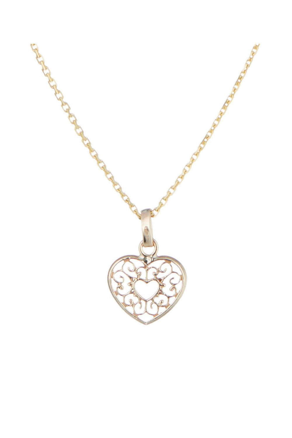"Arabesque Hearts" Pendant in 375/1000 Yellow Gold