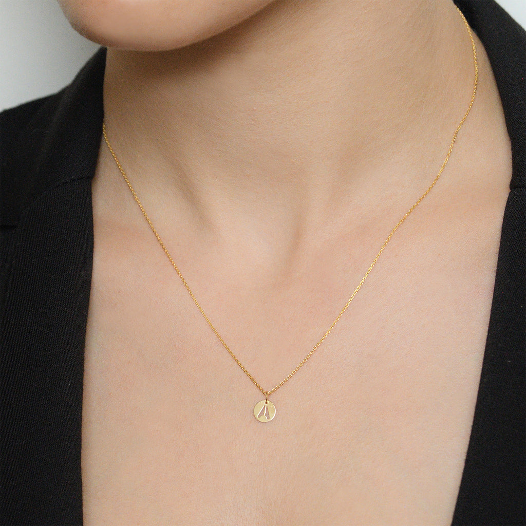 Colgante "Letra A Dorada" - Oro Amarillo 375/1000