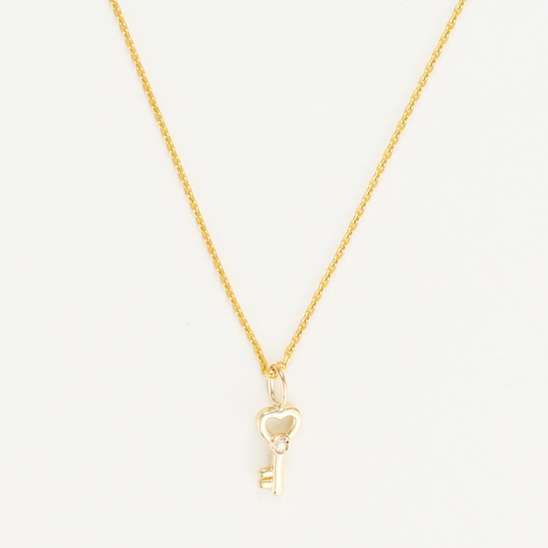 Pendentif "Clef Du Cadenas Coeur" Or Jaune 375/1000 Et Zirconium