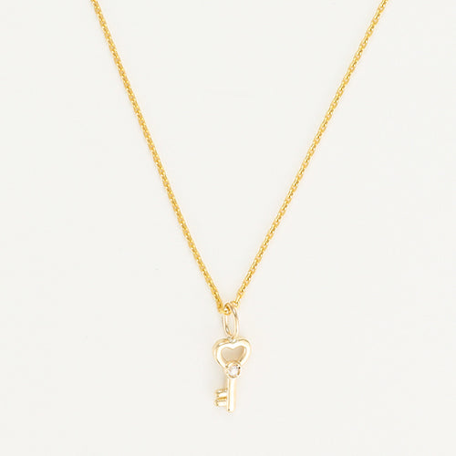 Pendentif "Clef Du Cadenas Coeur" Or Jaune 375/1000 Et Zirconium