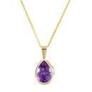 Pendentif Goutte Améthyste - Or Jaune 375/1000