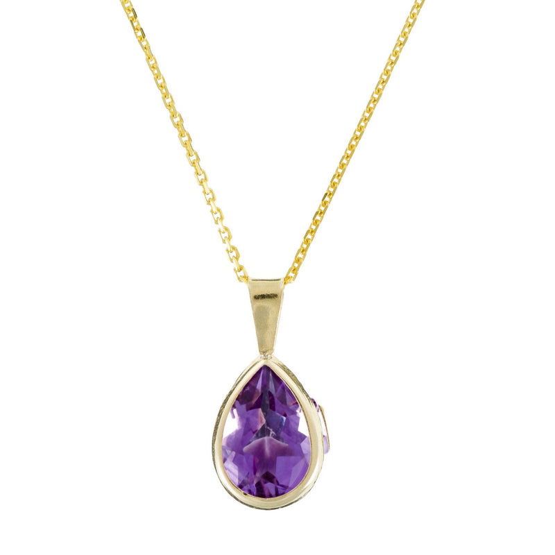 Pendentif Goutte Améthyste - Or Jaune 375/1000