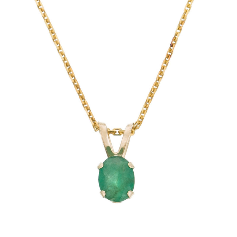 Pendant "Puce" Emerald: 0.34Ct/1 - Yellow Gold 375/1000