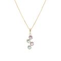 Pendentif "Quadra" Améthyste Et Topaze Bleue: 0,35Ct/4 - Or Jaune 375/1000