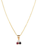 Pendentif "Joli Trio" Saphir et Rubis:0,01ct/2 - Or Jaune