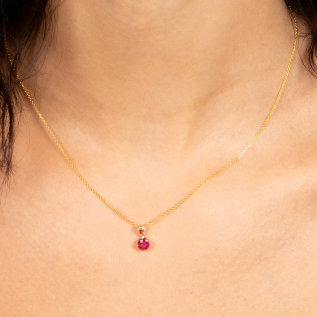 "Puce" pendant - Ruby: 0.74Ct/1