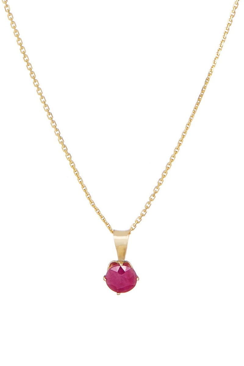 Pendant "Puce" Ruby: 0.74Ct/1 - Yellow Gold 375/1000