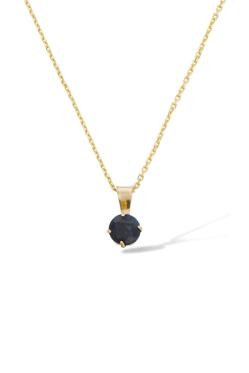 Pendentif "Puce 5Mm" Saphir Bleu: 0,70Ct/1