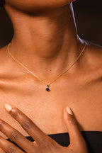 Pendentif "Puce 5Mm" Saphir Bleu: 0,70Ct/1