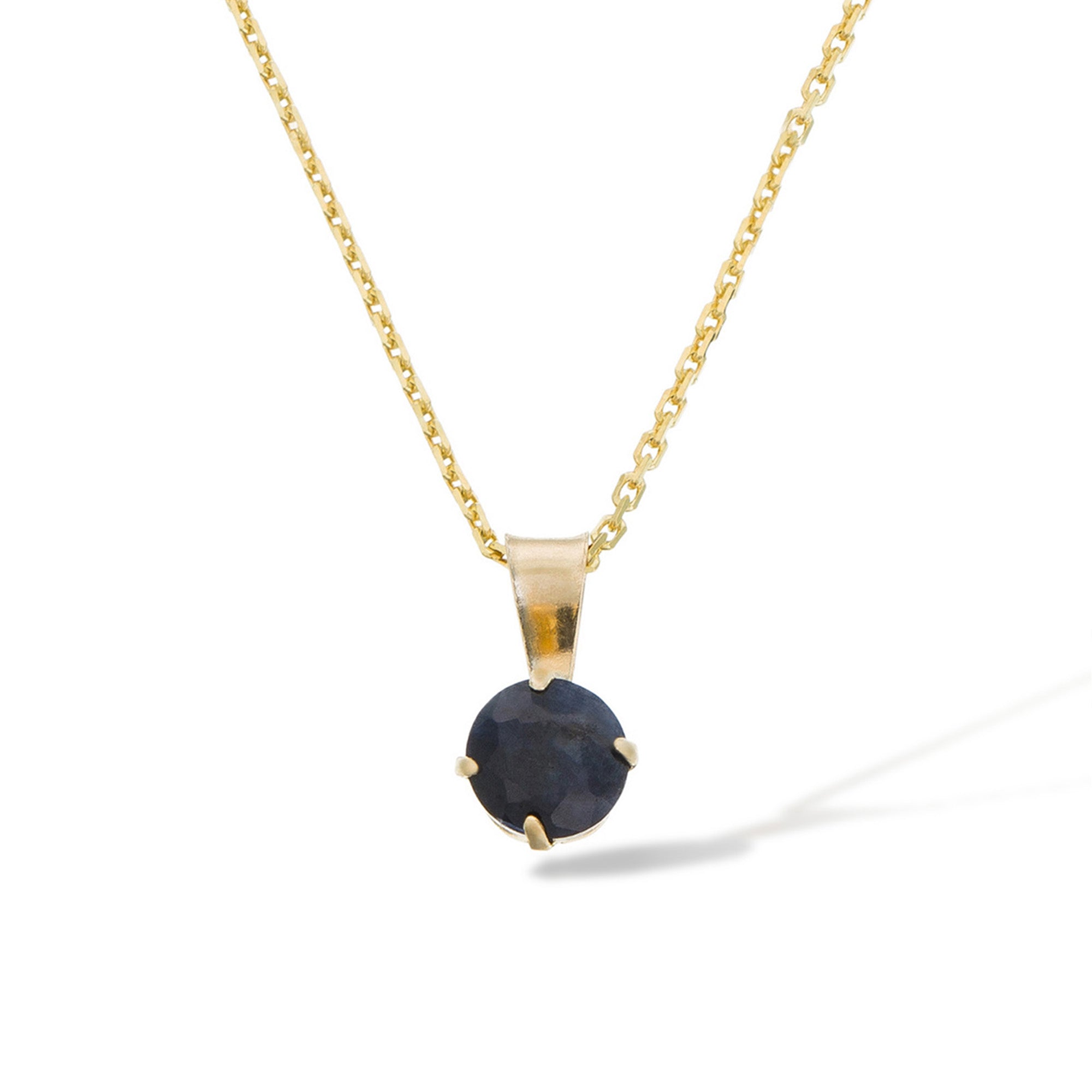 “Puce 5Mm” Blue Sapphire Pendant: 0.70Ct/1
