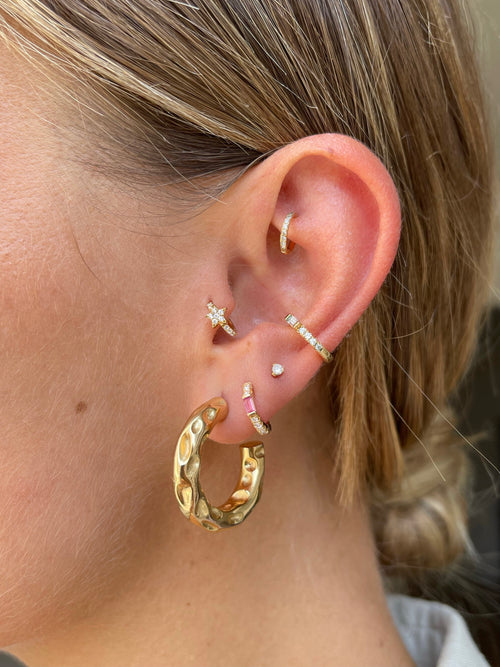 Pink Sparkly Hoop Earrings
