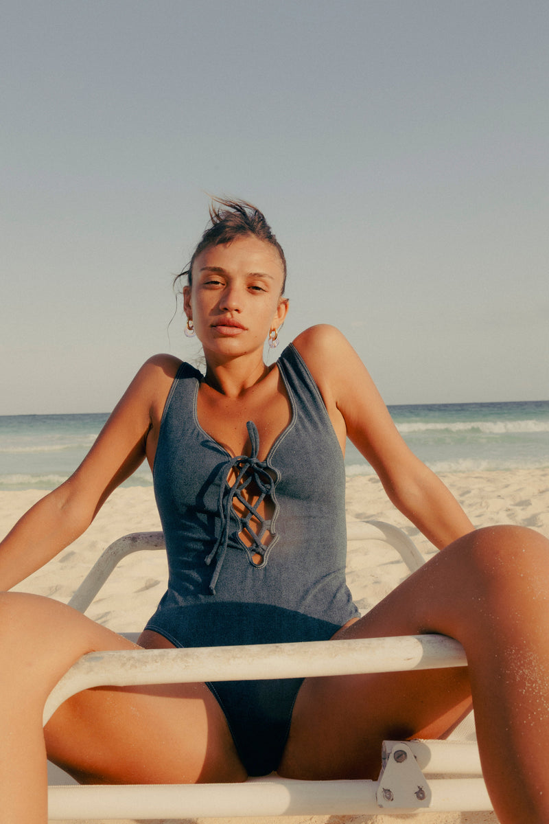 Tina One Piece Swimsuit - Denim