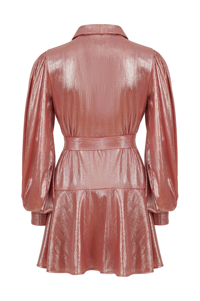 Vestido Zina - Rosa Metal