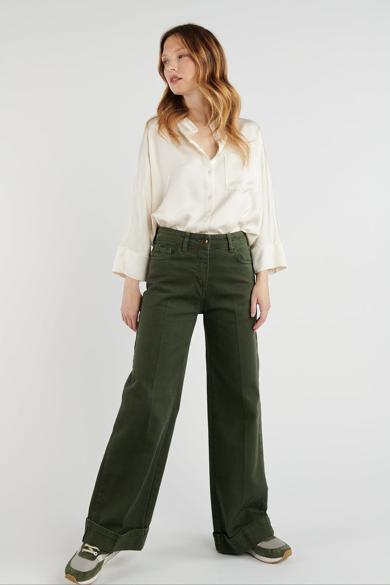 Pantalon Évasé Bonnie Kaki