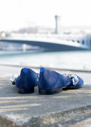 Slippers Pointus Amédée Chain - Daim - Bleu - Femme