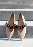 Amédée Chain Pointus Slippers - Suede - Sand - Women