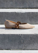 Amédée Chain Pointus Slippers - Suede - Sand - Women