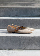 Amédée Chain Pointus Slippers - Suede - Sand - Women