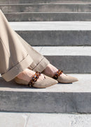 Amédée Chain Pointus Slippers - Suede - Sand - Women