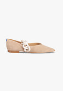 Amédée Chain Pointus Slippers - Suede - Sand - Women