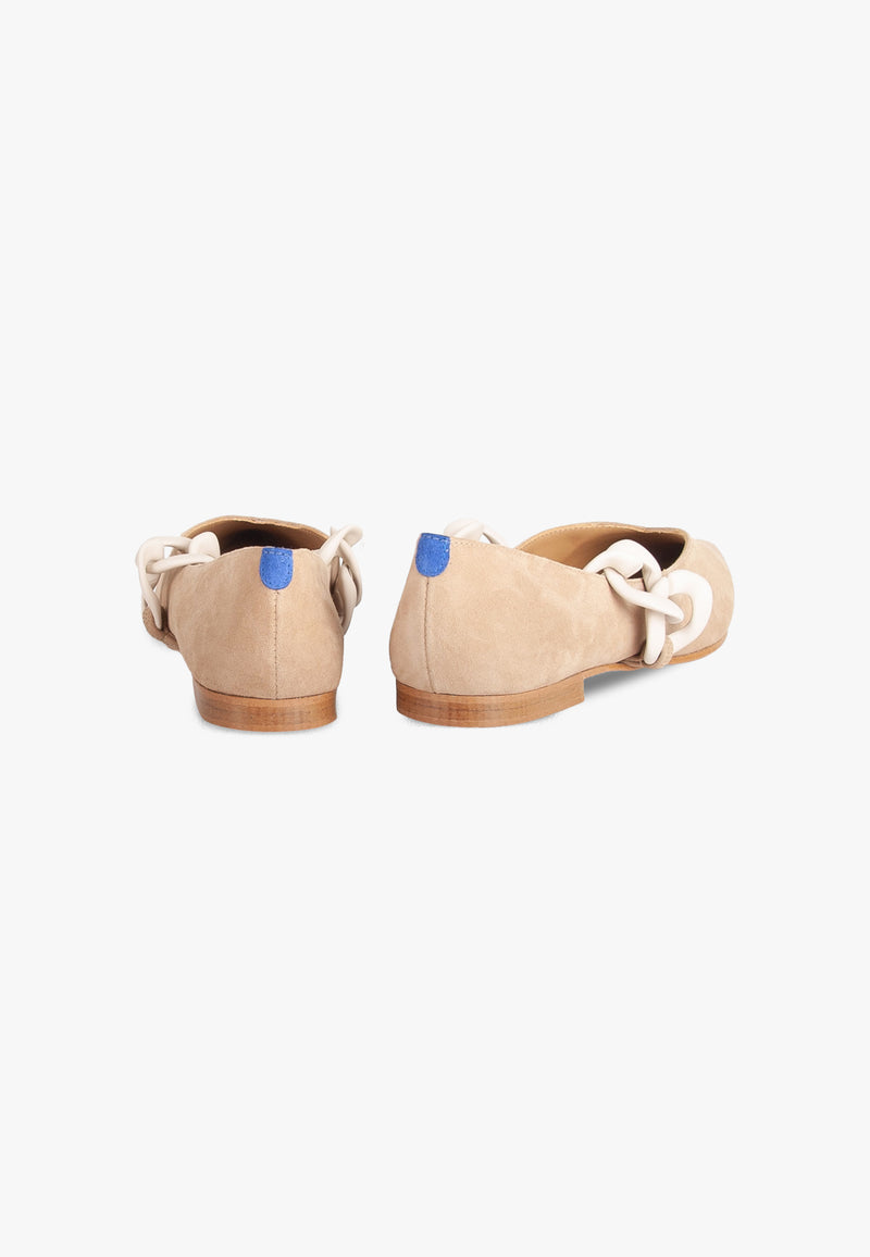 Amédée Chain Pointus Slippers - Suede - Sand - Women