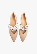 Amédée Chain Pointus Slippers - Suede - Sand - Women