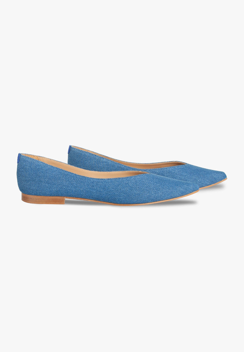 Slippers Pointus Amédée Chain - Denim - Bleu Fonce - Femme
