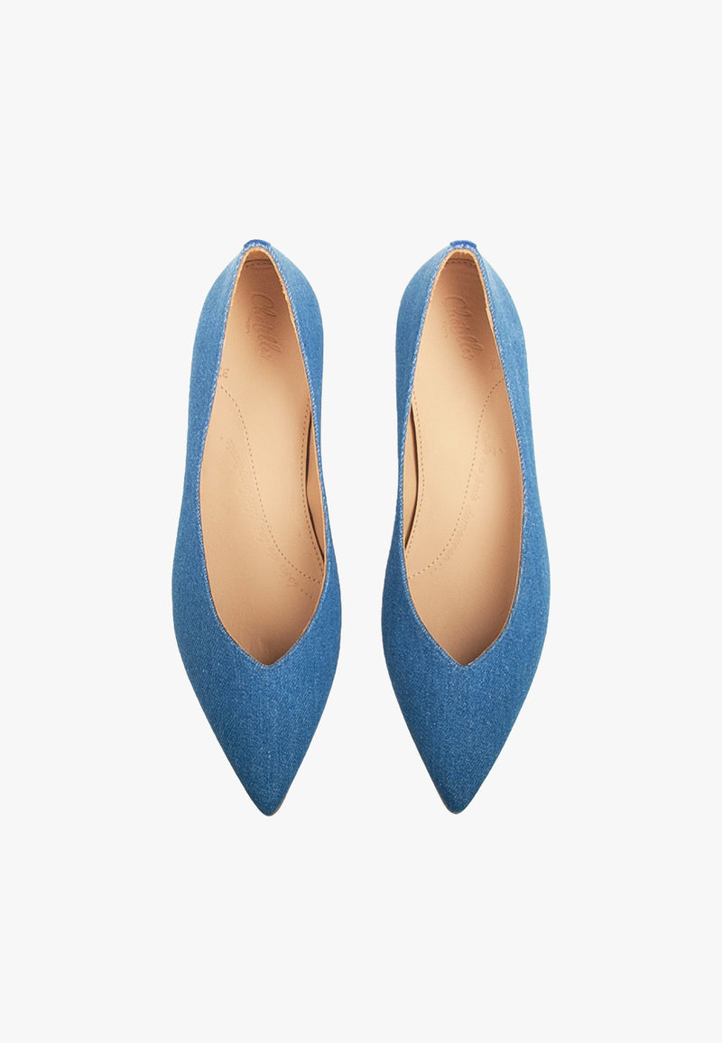 Slippers Pointus Amédée Chain - Denim - Bleu Fonce - Femme