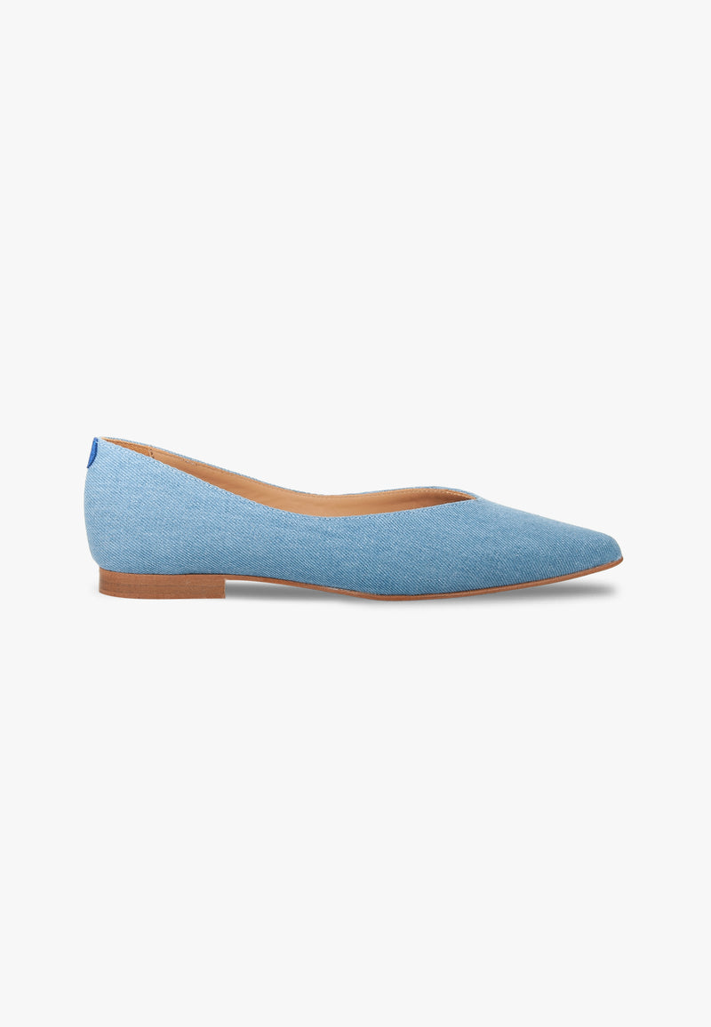 Slippers Pointus Amédée Chain - Denim - Bleu Clair - Femme