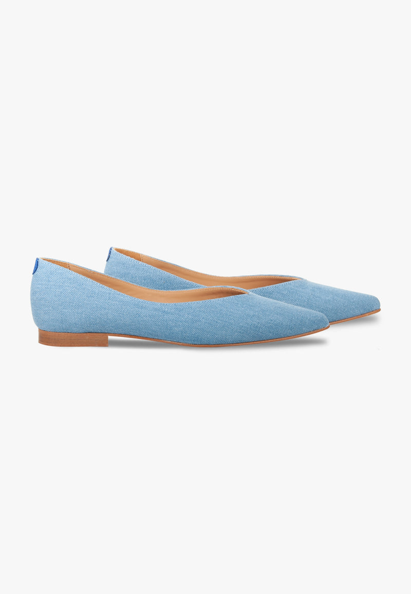 Slippers Pointus Amédée Chain - Denim - Bleu Clair - Femme