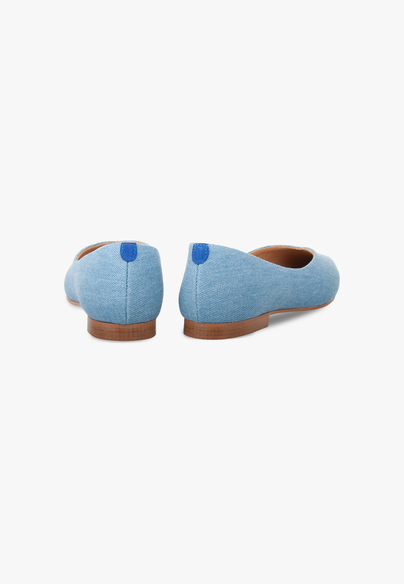 Slippers Pointus Amédée Chain - Denim - Bleu Clair - Femme