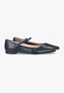 Slippers Mary Janes Pointus - Cuir - Noir - Femme