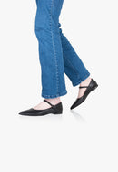 Slippers Mary Janes Pointus - Cuir - Noir - Femme