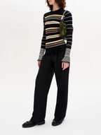 Jersey ML - Rayas Negro y Crudo - Mujer