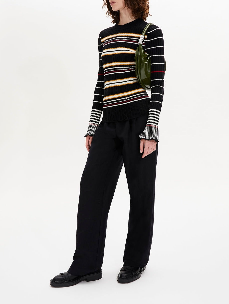 Jersey ML - Rayas Negro y Crudo - Mujer